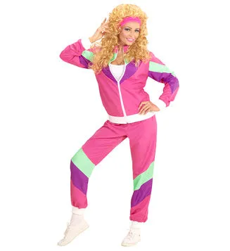 80's Pink Shell Suit Costume Unisex