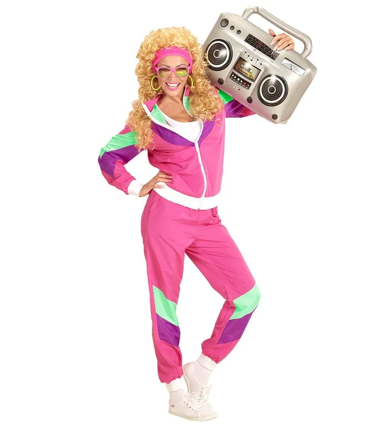 80's Pink Shell Suit Costume Unisex