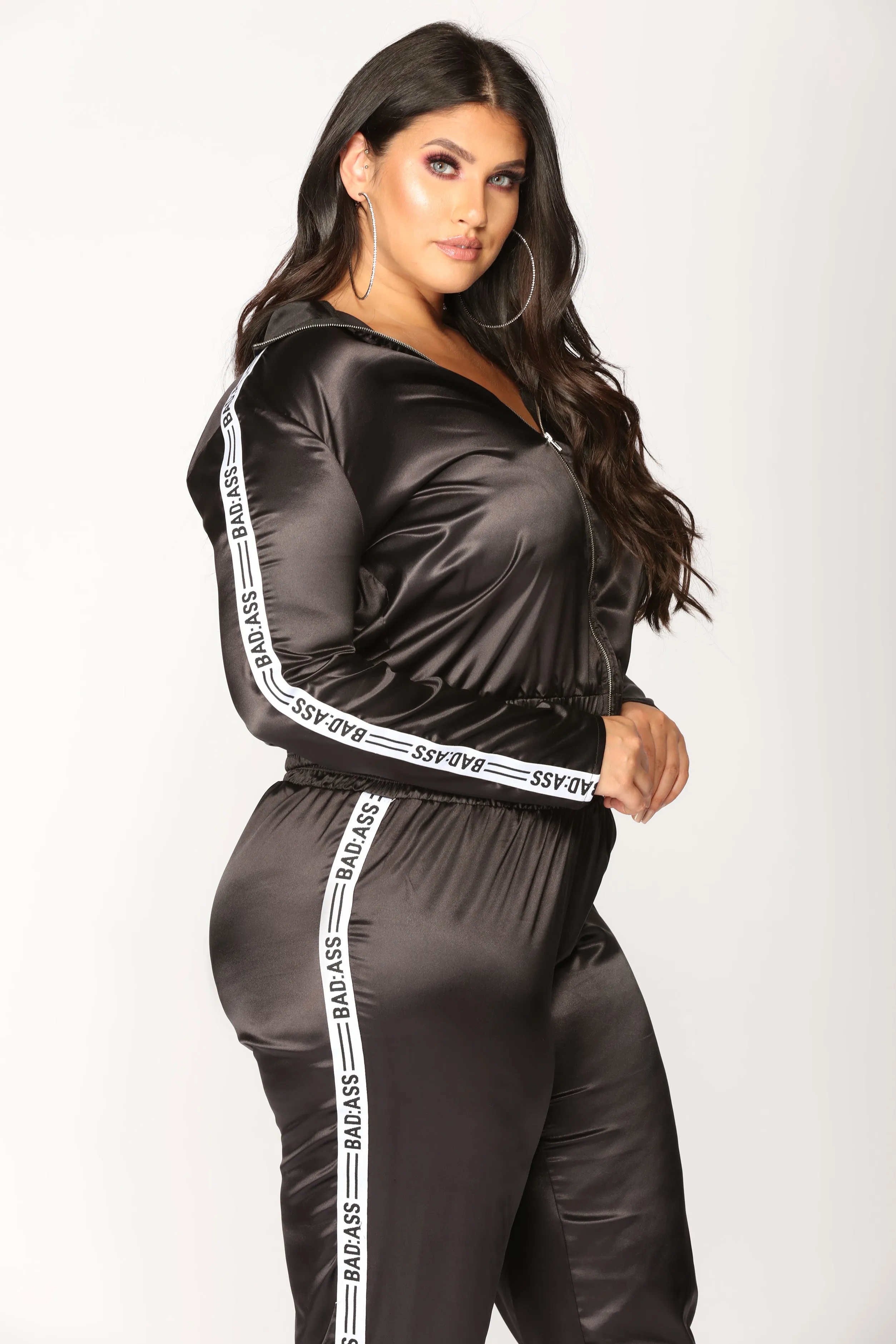 A Real One Satin Set - Black