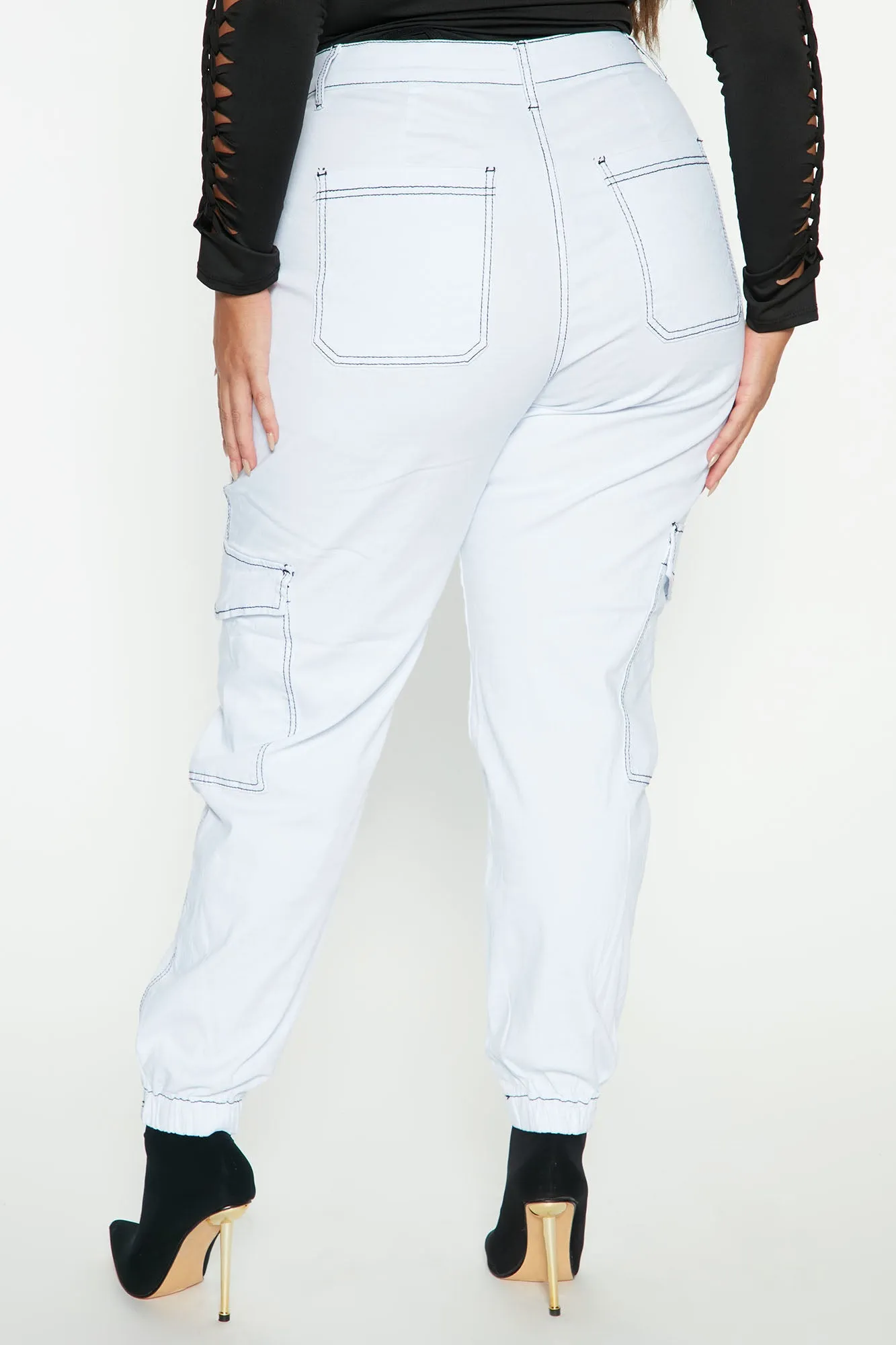 Always Good Vibes Cargo Pants 30 - White