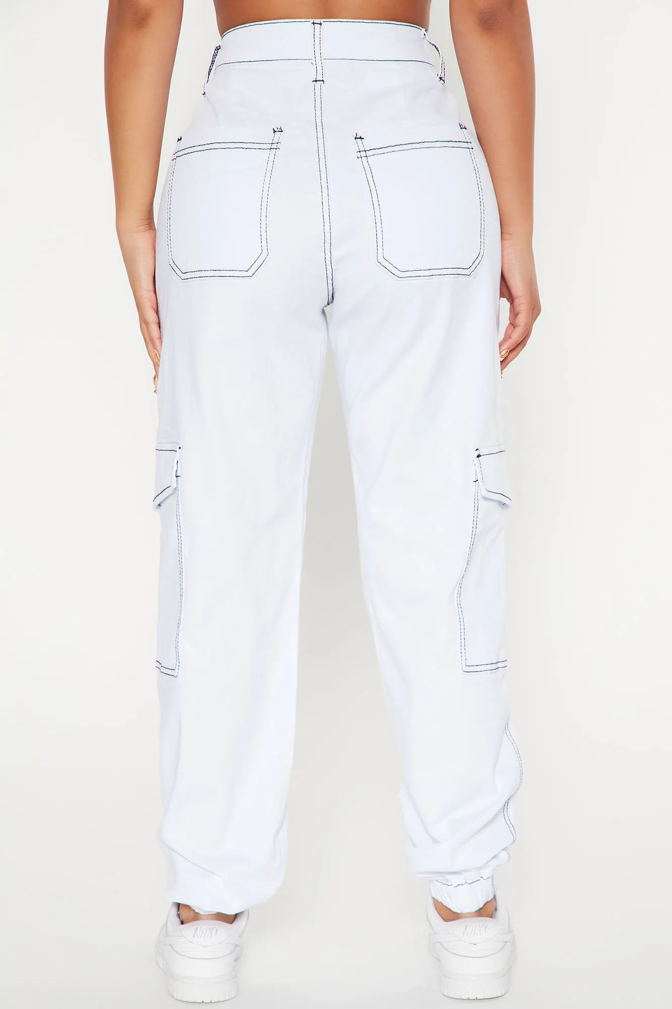 Always Good Vibes Cargo Pants 30 - White