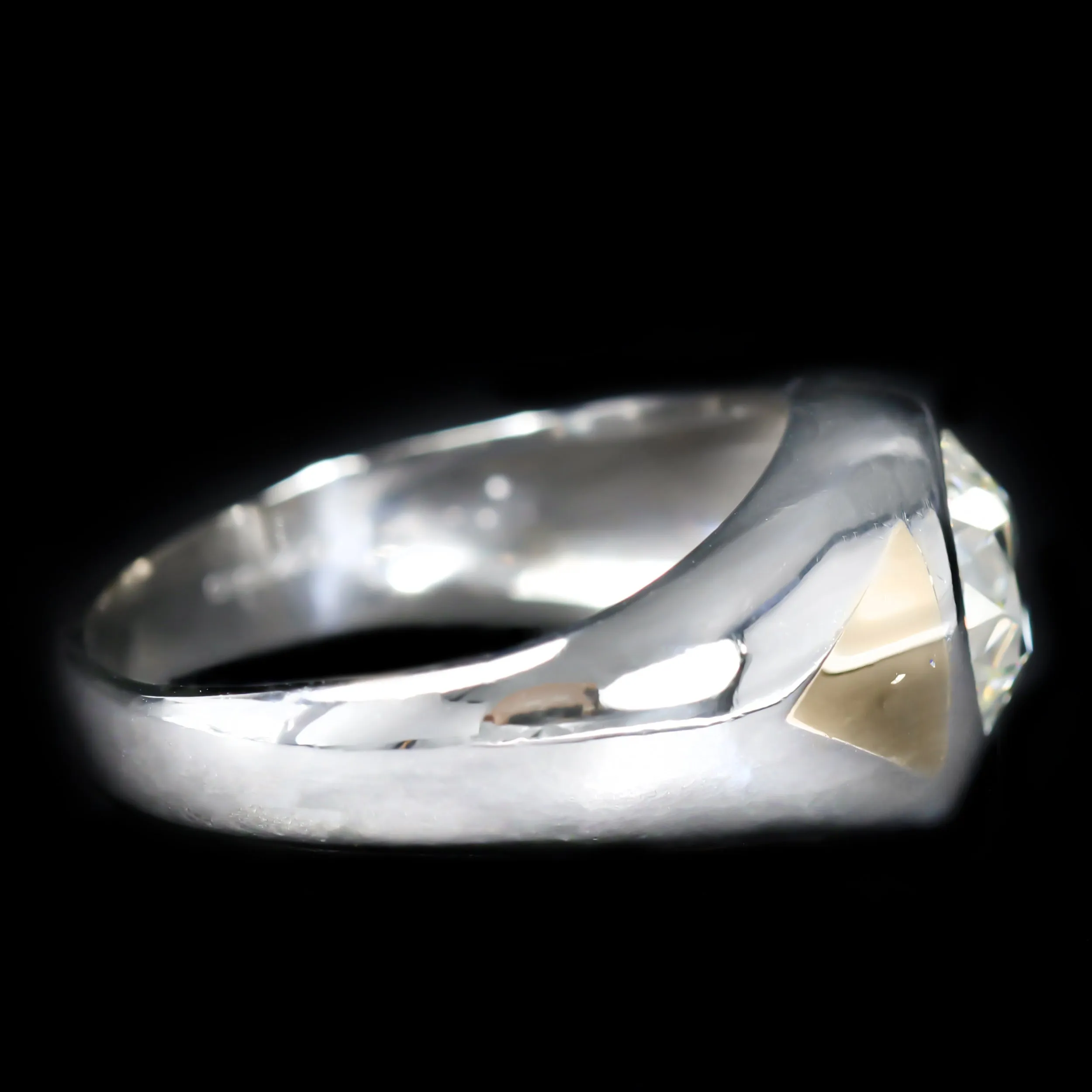 Art Deco 2.29 Carat Old European Cut Diamond Bezel Ring