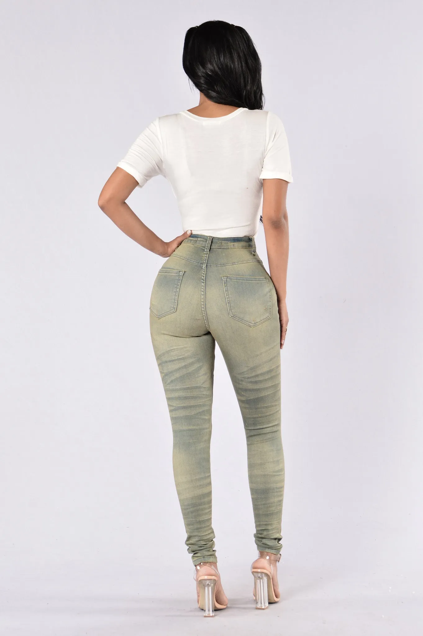 Athena Double Wash Jeans - Olive