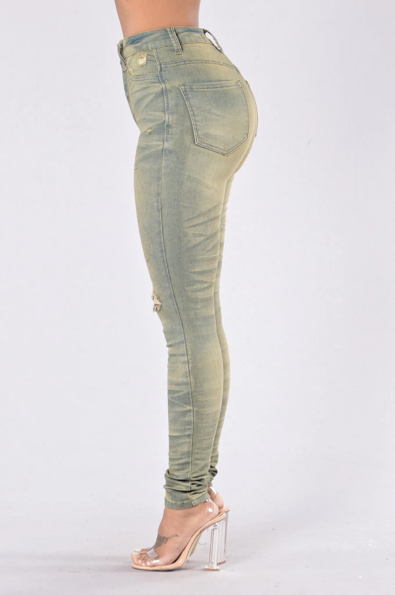 Athena Double Wash Jeans - Olive