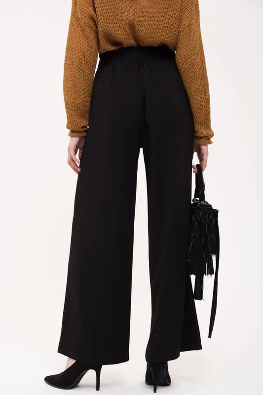 Belted Woven Wideleg Pants