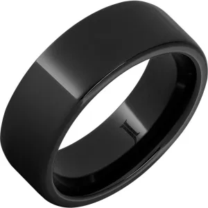 Black Ceramic 8 mm Pipe Stone Wedding Band Size 10