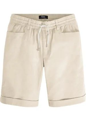 Bpc Bonprix Collection Linen Blend Slip-on Shorts, Regular Fit, Beige