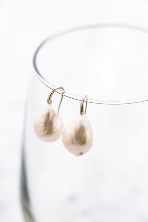 “Calypso” Teardrop Baroque Pearl Earrings