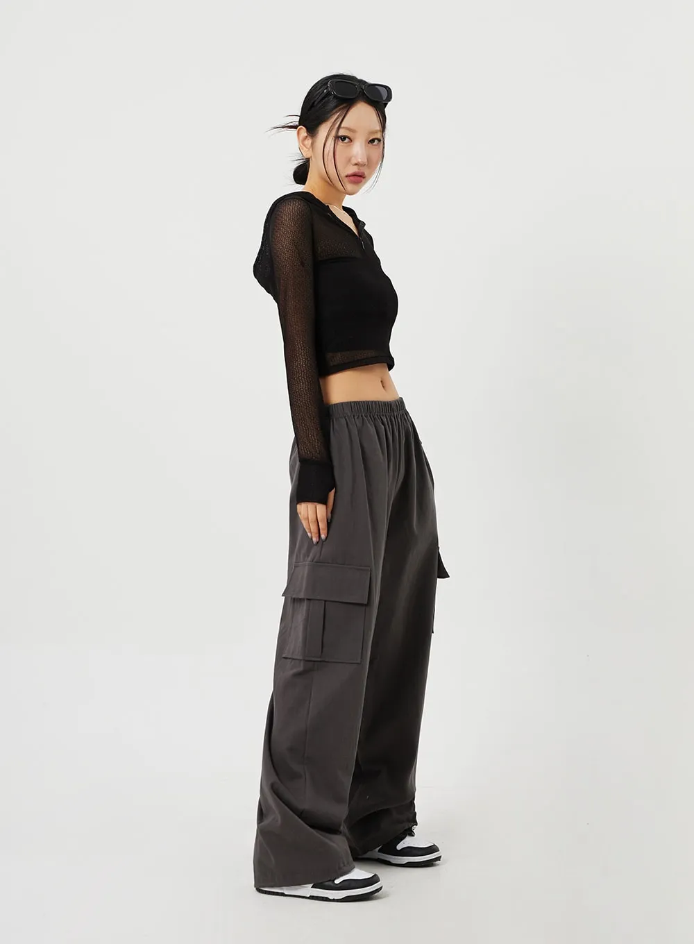 Cargo Wide Leg Track Pants CM302