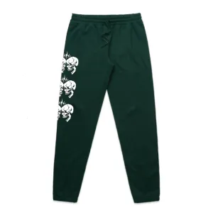 Clashing Skulls Track Pants (Forest Green)