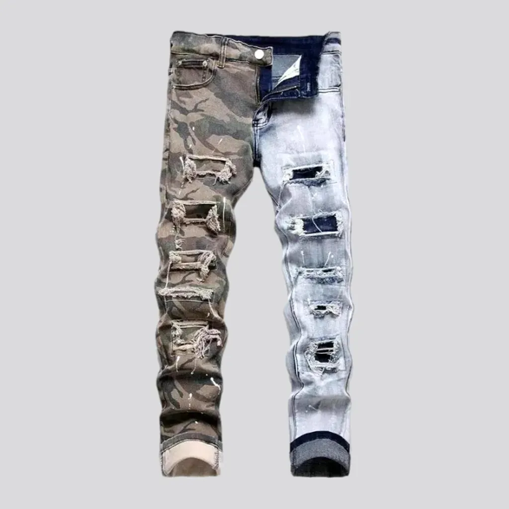 Distressed men's skinny jeans