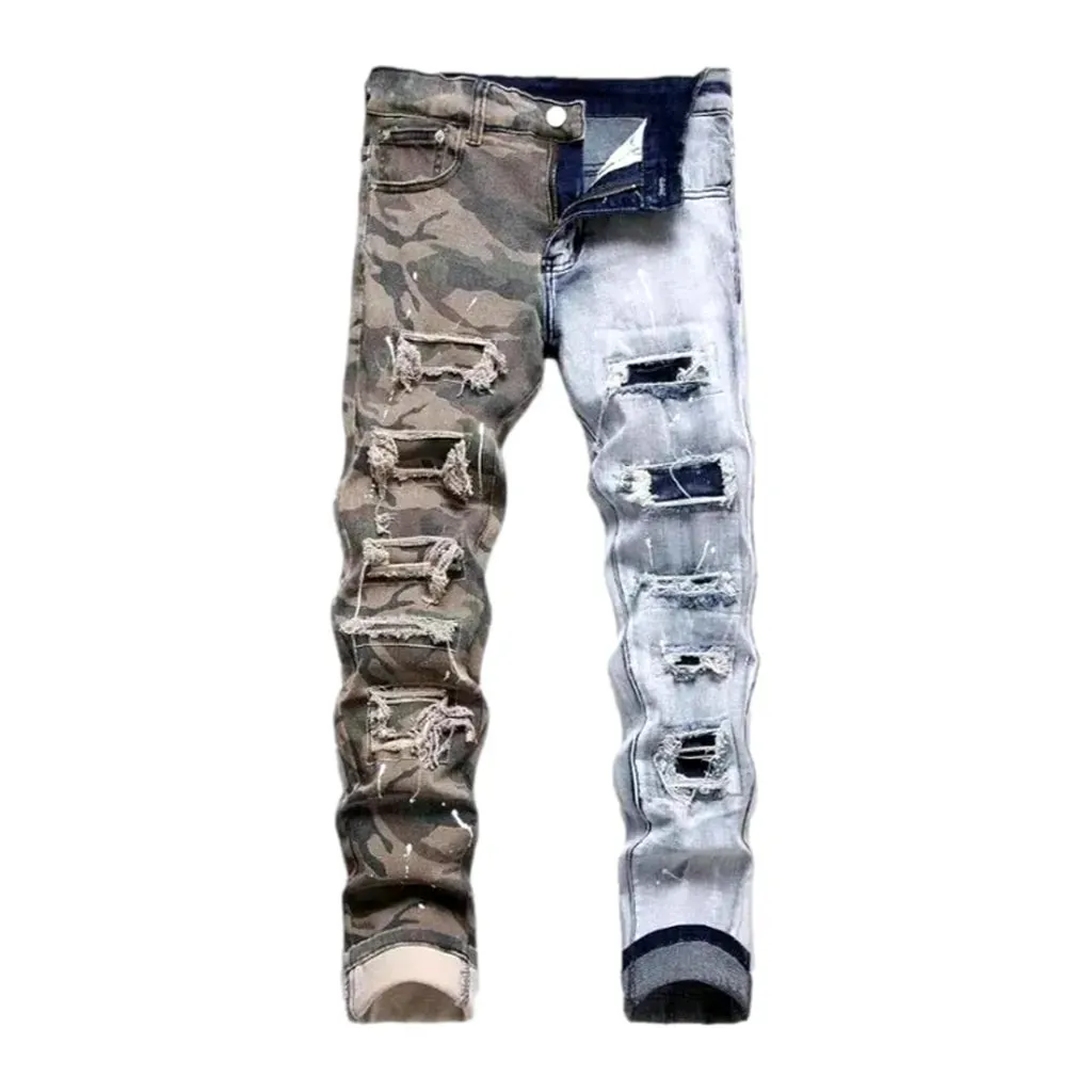 Distressed men's skinny jeans