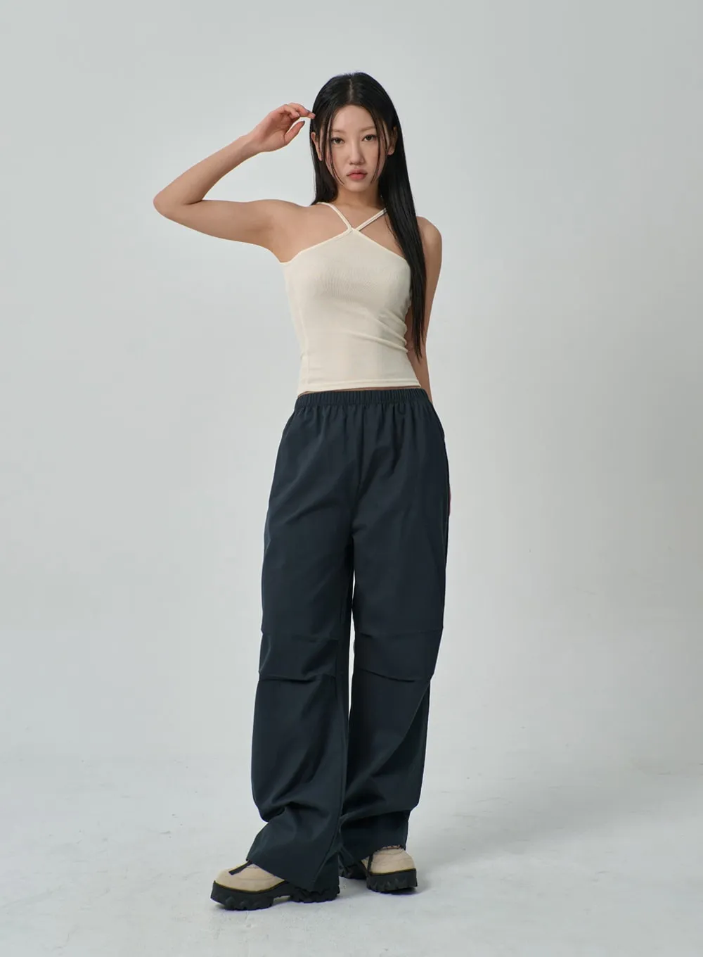 Drawstring Wide Track Pants IF314