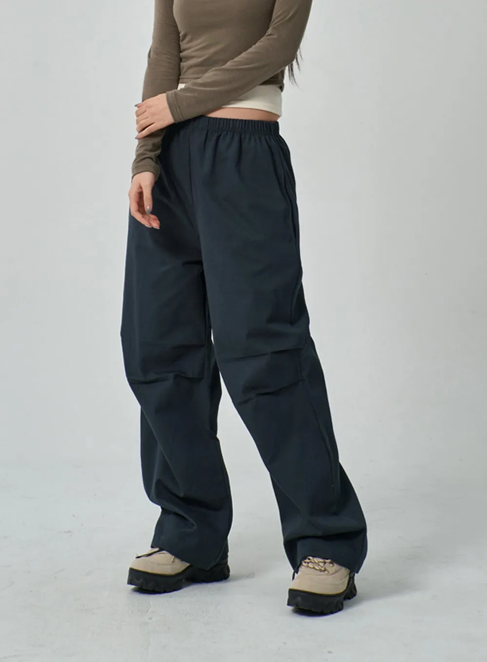 Drawstring Wide Track Pants IF314