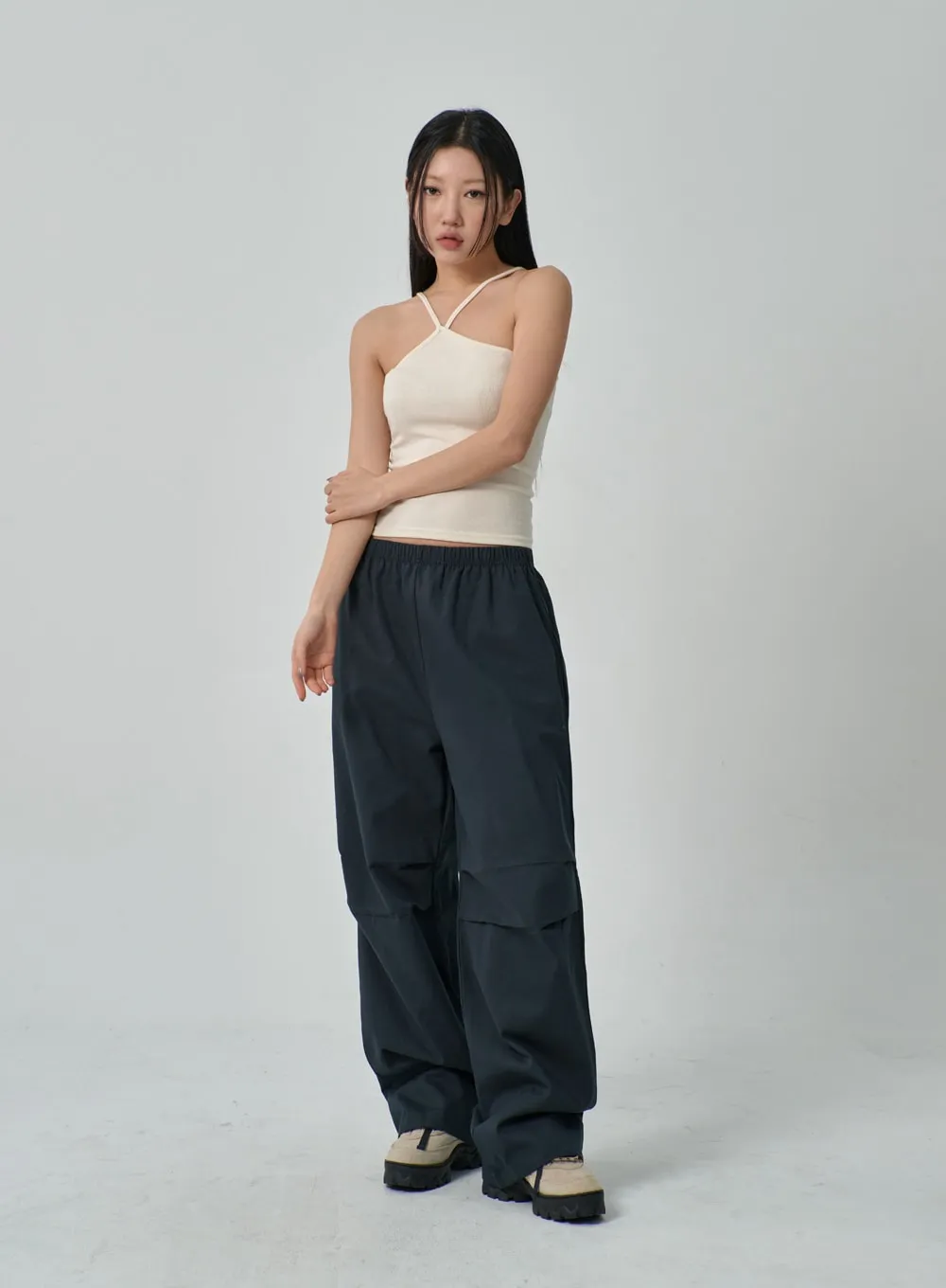 Drawstring Wide Track Pants IF314