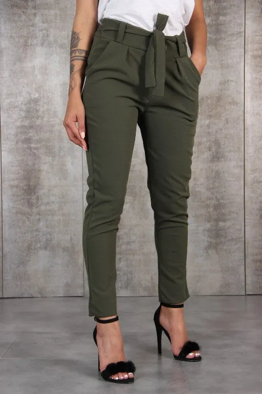 Elastic Waist Casual Pants Bottoms