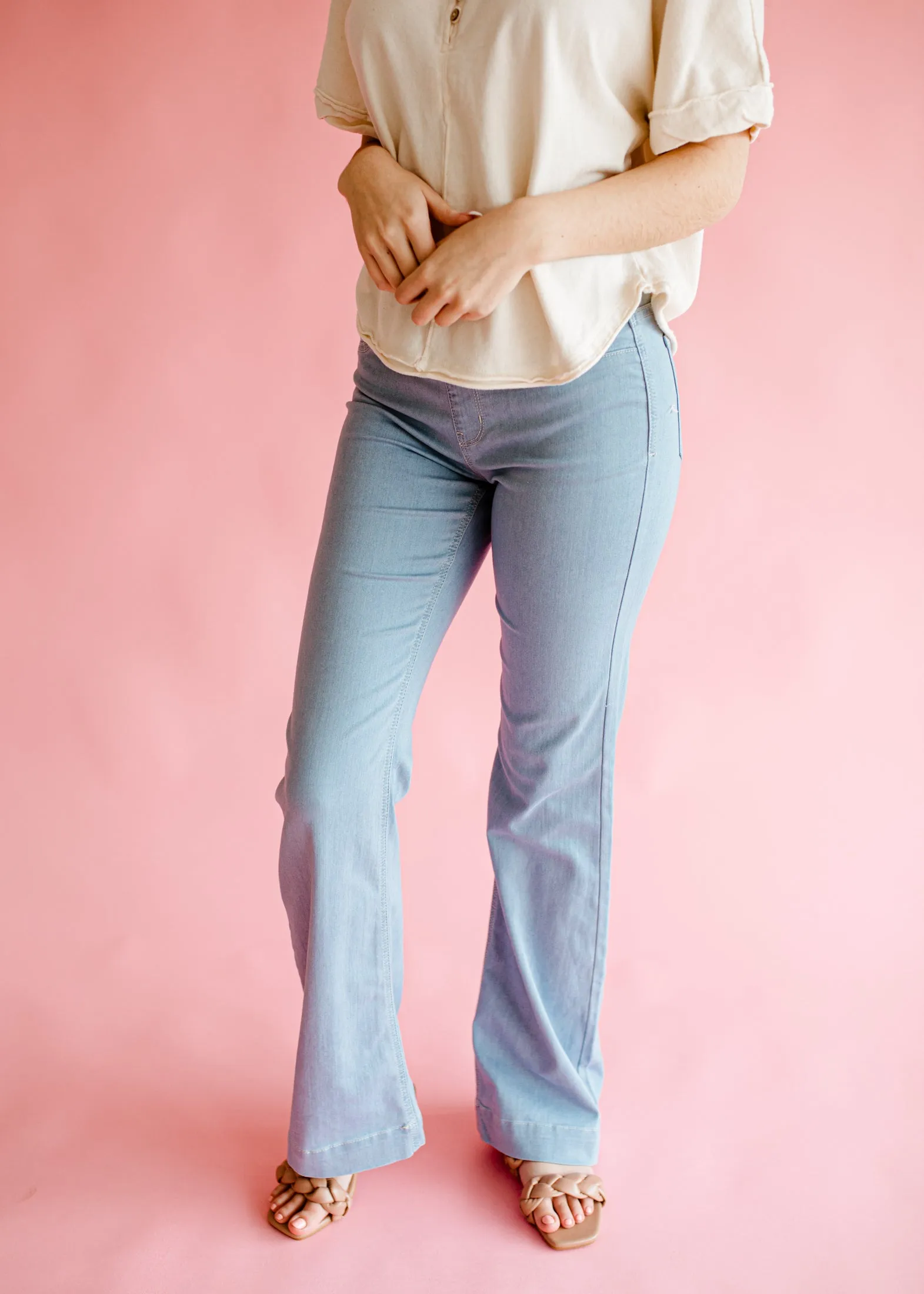 Elastic Waist Pull On Flares