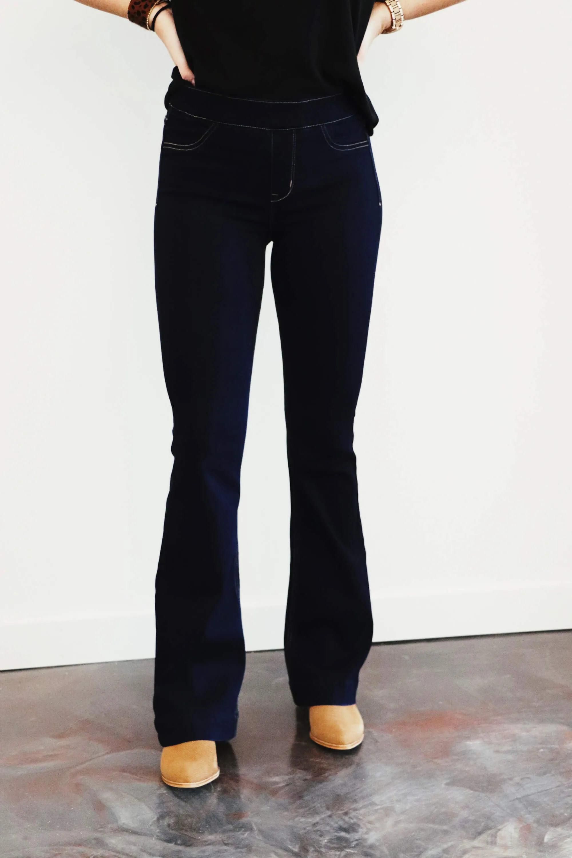 Elastic Waist Pull On Flares