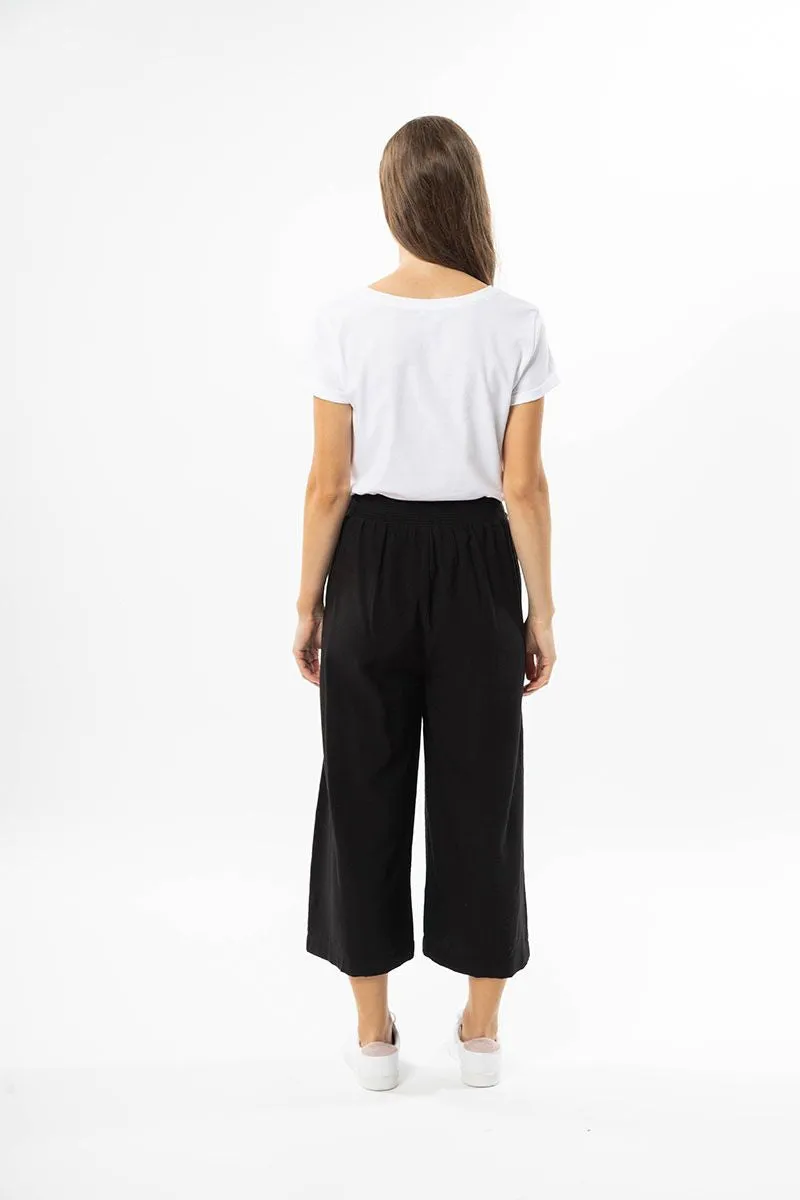 Essential Wide Leg Crop Pant - Black