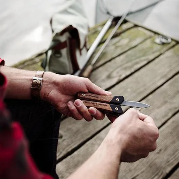 Fishing Multi-Tool Acacia Wood   Titanium Finish