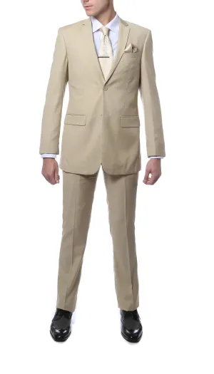 FS22 Mens Tan Regular Fit 2 Piece Suit