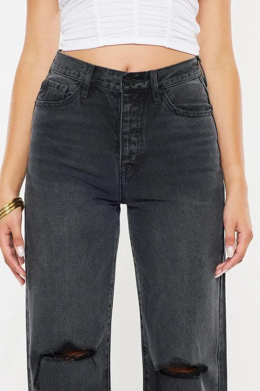 Grey Ultra High Rise 90's Flare Jeans