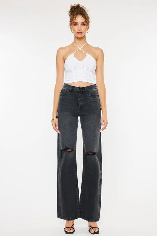 Grey Ultra High Rise 90's Flare Jeans