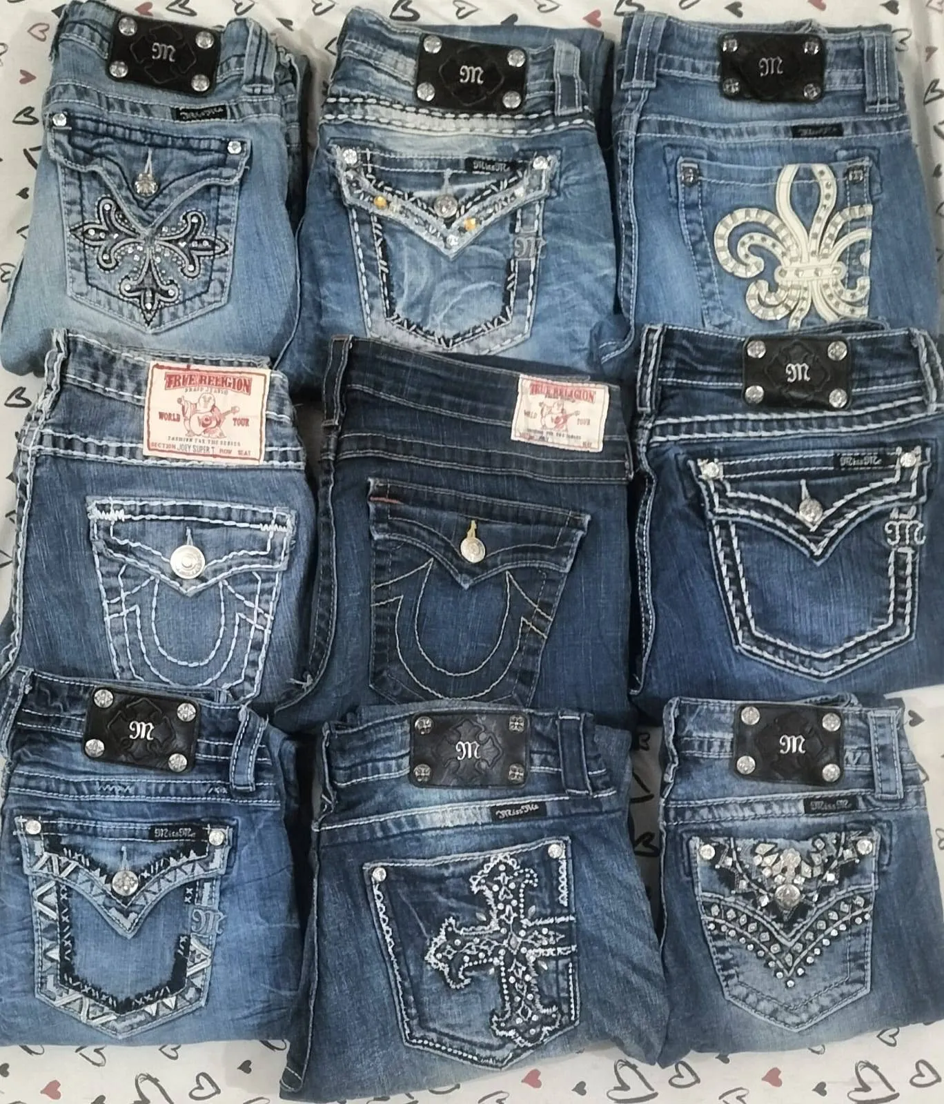 HD Premium Y2K Miss me, True Religion and Rovk Rivival Capri Jeans - 18 PCs