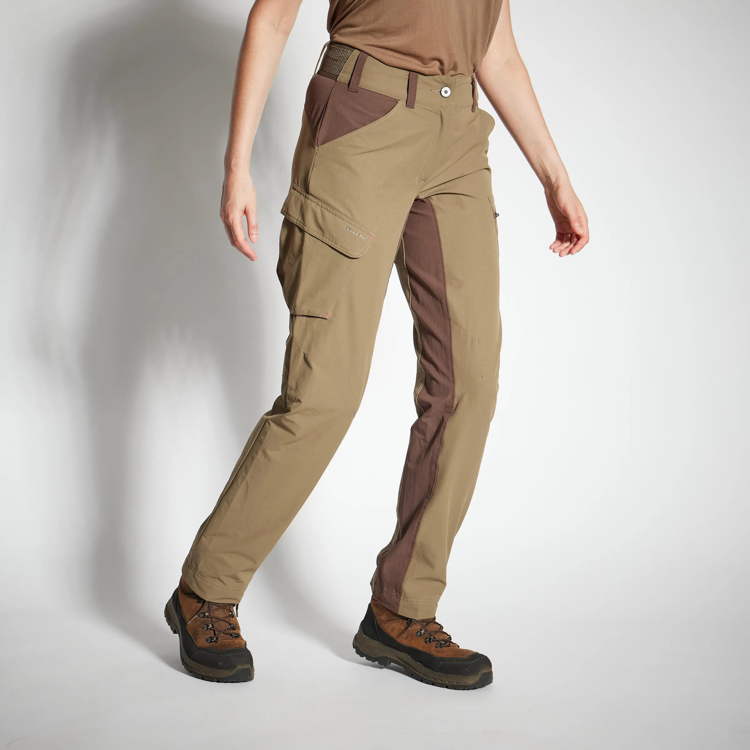 Hunting trousers LADIES 500 light, breathable, brown SOLOGNAC