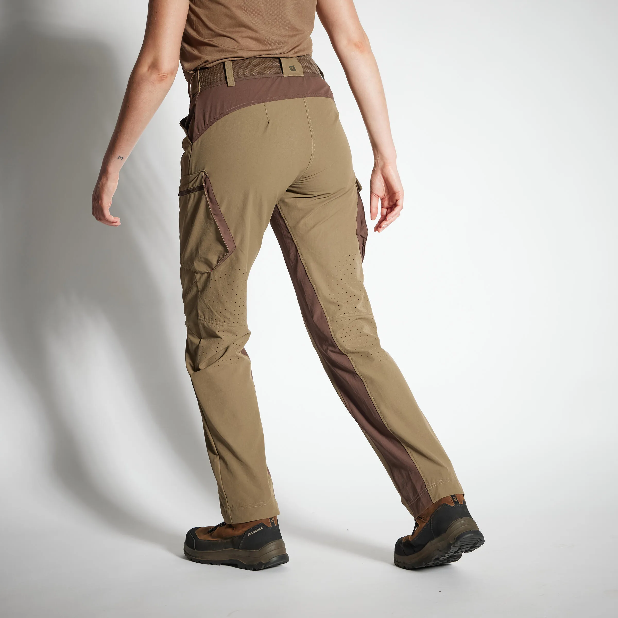 Hunting trousers LADIES 500 light, breathable, brown SOLOGNAC