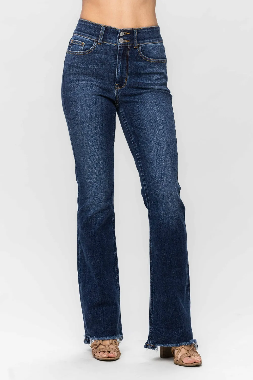 Judy Blue Full Size Frayed Hem Bootcut Jeans