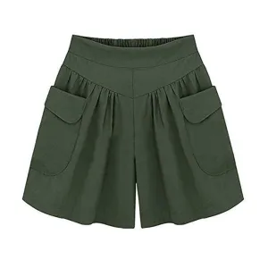 Loose Soft Cotton Wide Leg Pocket Shorts