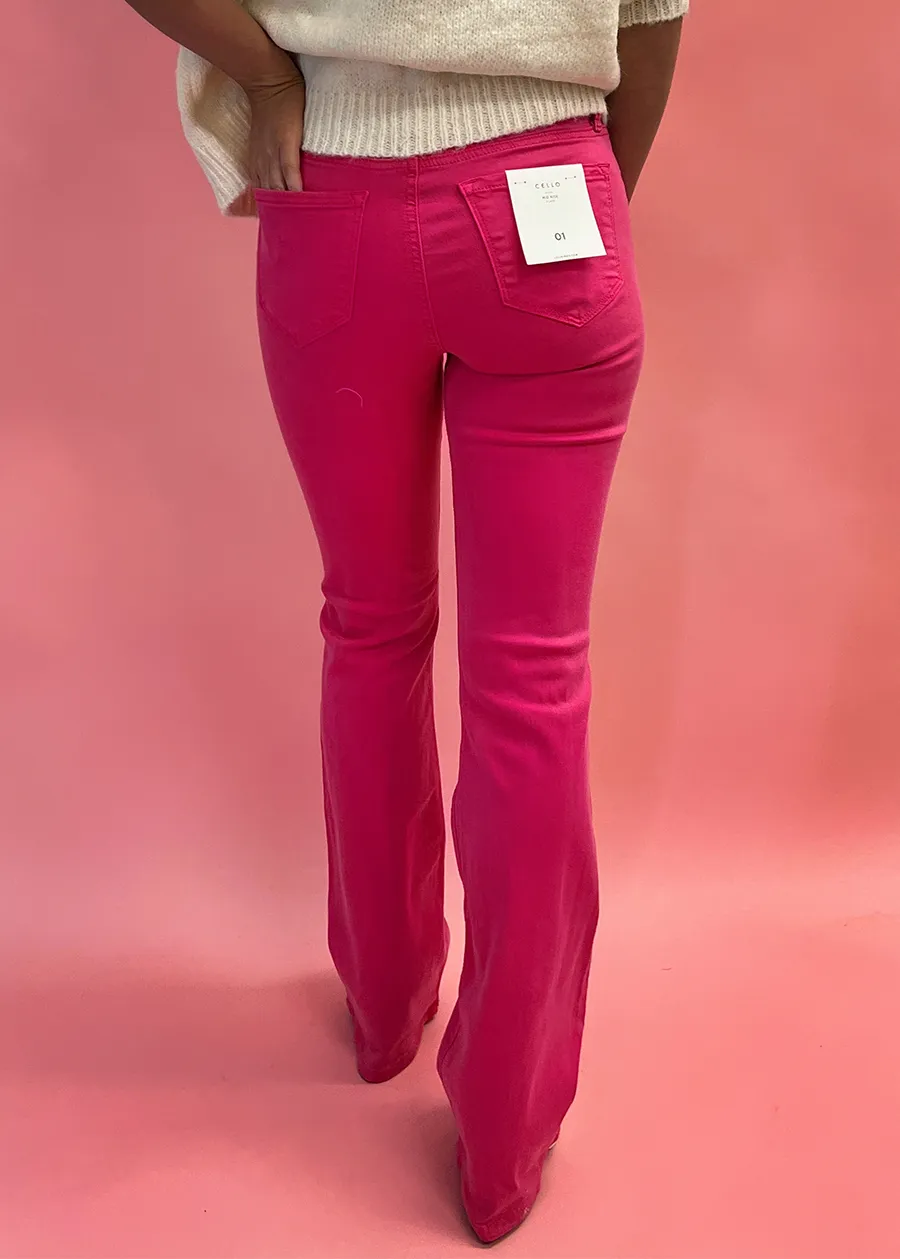 Magenta Flare Jeans