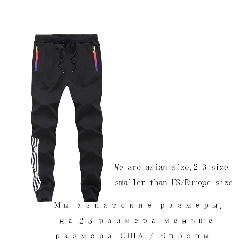 Mens Casual Striped Jogger Pants