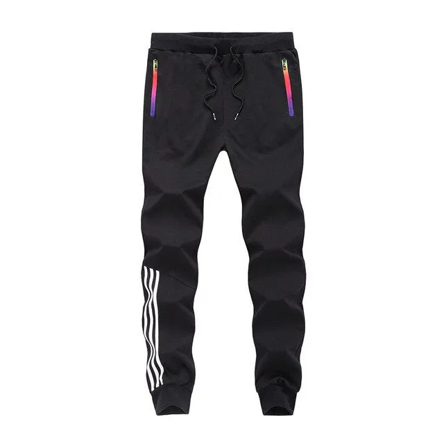 Mens Casual Striped Jogger Pants