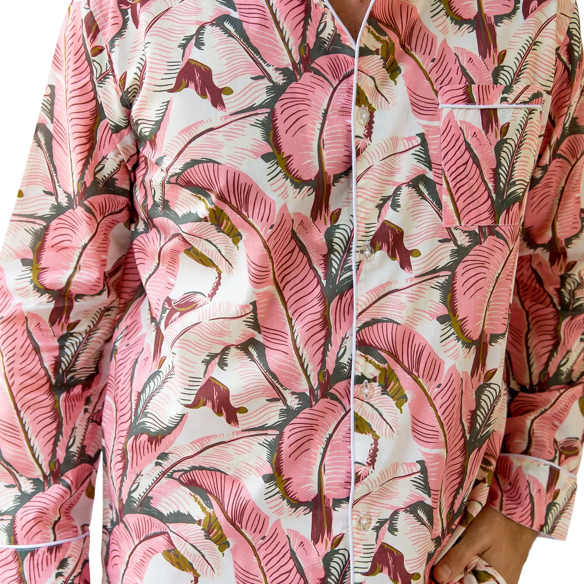 Men's Pink Martinique®, Banana Leaf Shirt   Pj Pant Set