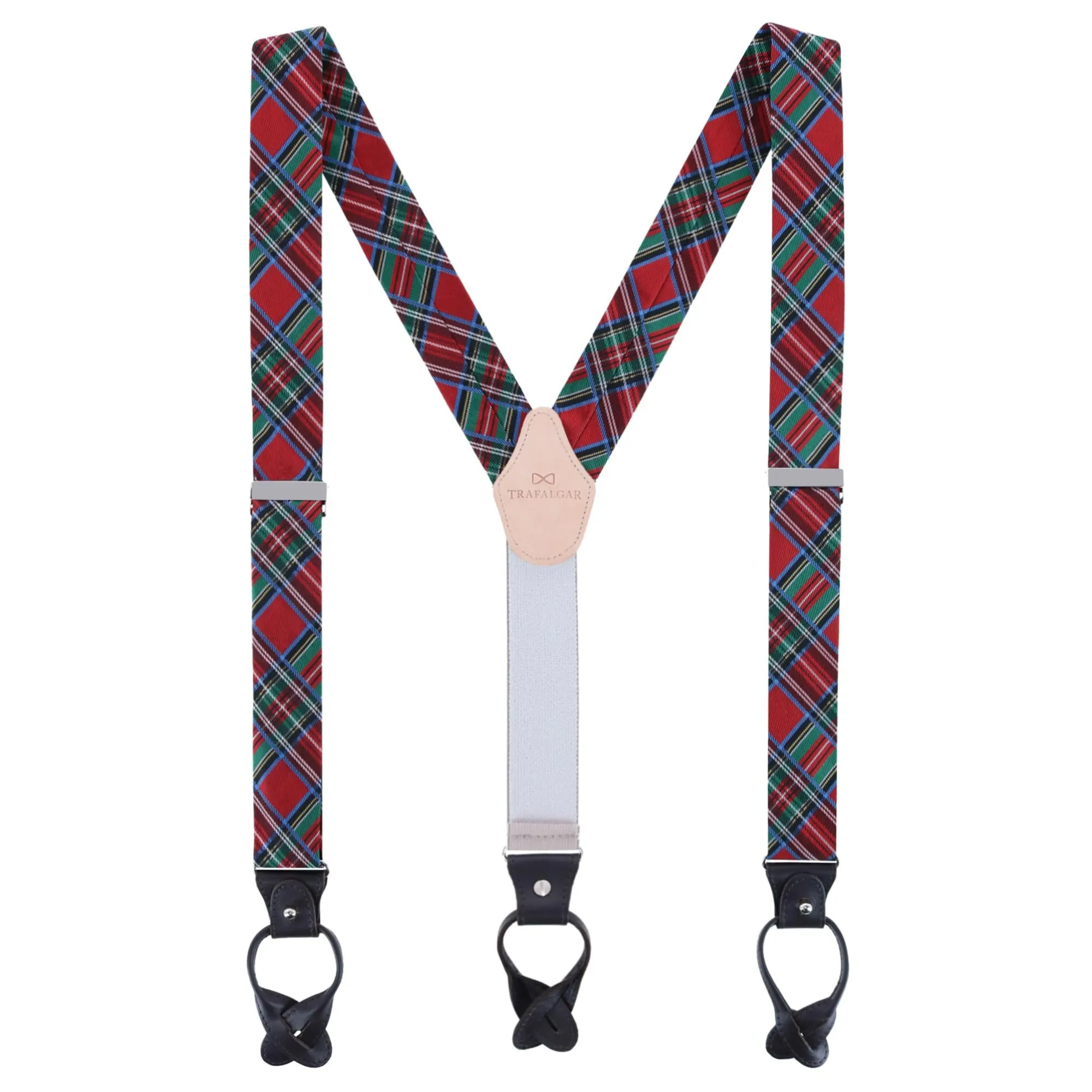 Nicholas Tartan Plaid Button End Silk Braces