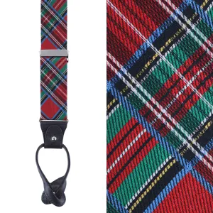 Nicholas Tartan Plaid Button End Silk Braces