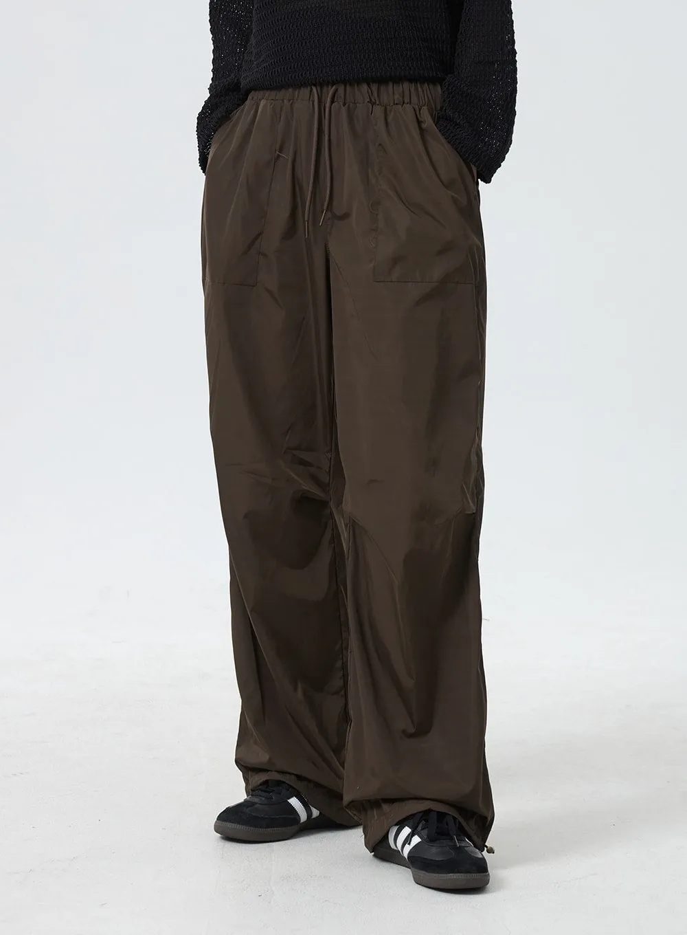 Nylon Wide Track Pants CM330