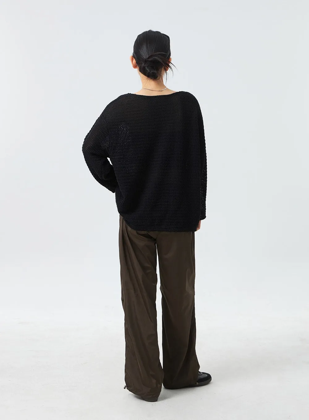 Nylon Wide Track Pants CM330