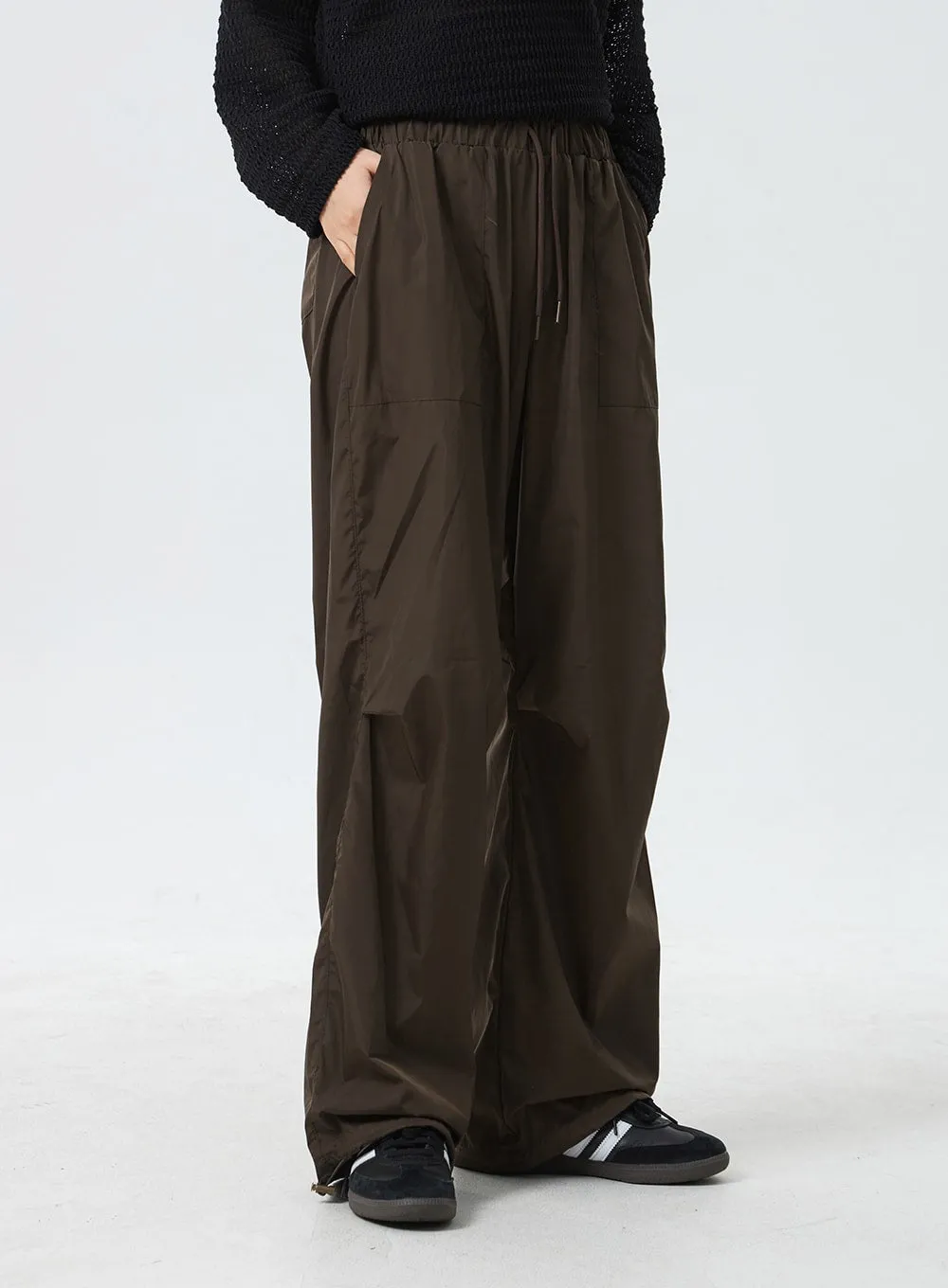 Nylon Wide Track Pants CM330