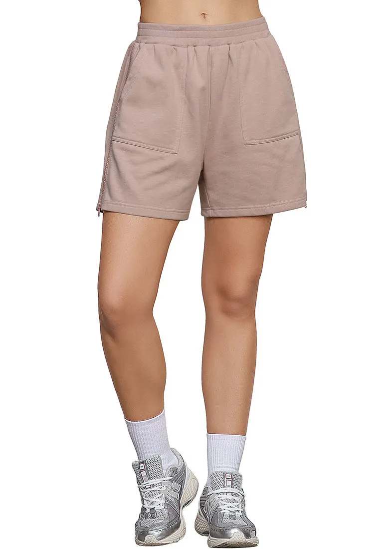 Porpoise Women's Shorts High Waist Elastic Waistband Regular Fit Comfort Shorts