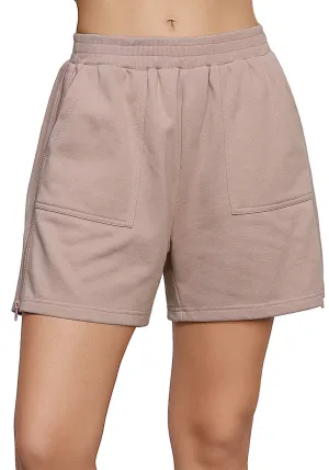 Porpoise Women's Shorts High Waist Elastic Waistband Regular Fit Comfort Shorts