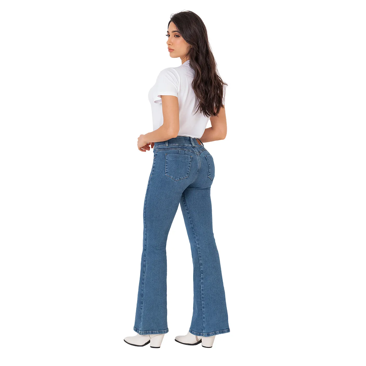 Regular Rise Butt Lift Flare Colombian Jeans with Removable Pads LOWLA 212357