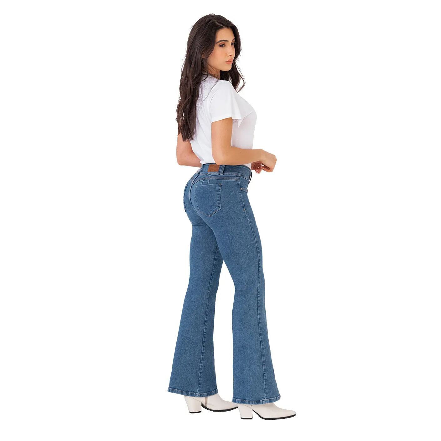 Regular Rise Butt Lift Flare Colombian Jeans with Removable Pads LOWLA 212357