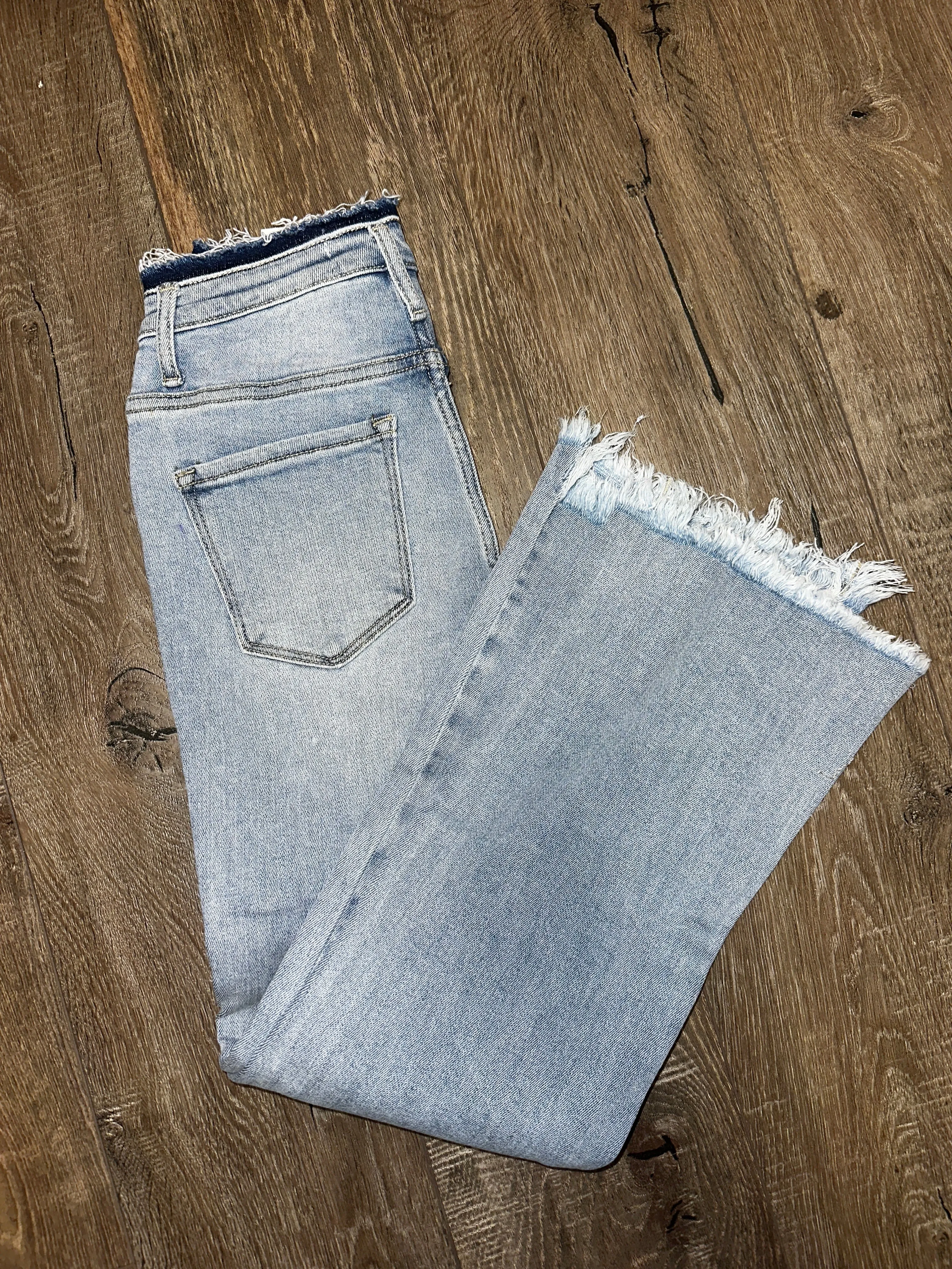 Risen Crop Flare Jeans