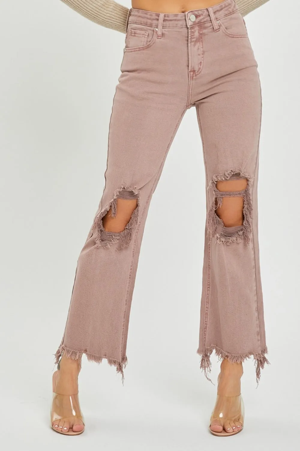 RISEN Distressed Ankle Bootcut Jeans - ONLINE ONLY - 7-10 DAY SHIPPING