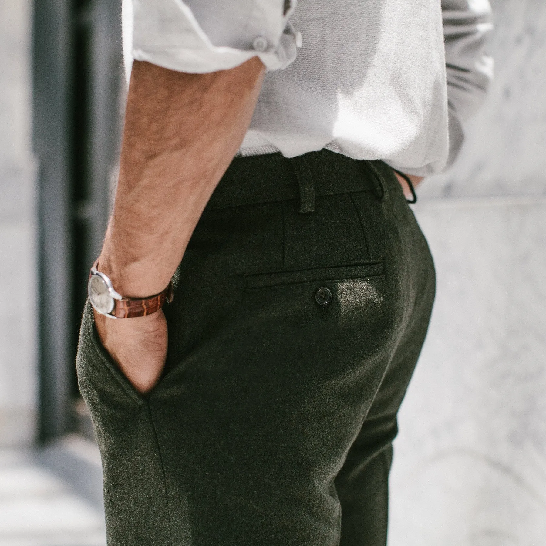 The Telegraph Trouser in Olive Wool