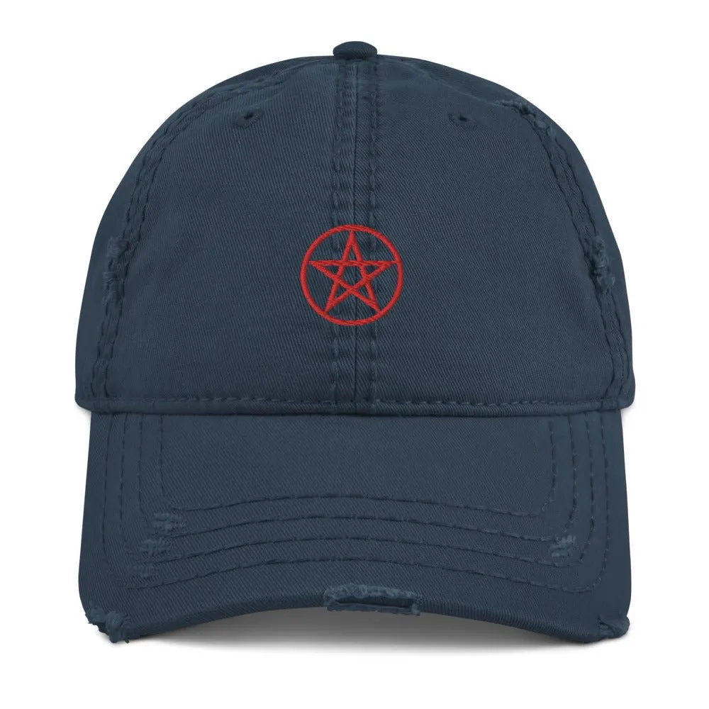 This Cap is Wicca Cool. Embroidered Wiccan Symbol on a Distressed Dad Hat Pagan Paganism Folklore Magic Witch Religion Spirituality Church