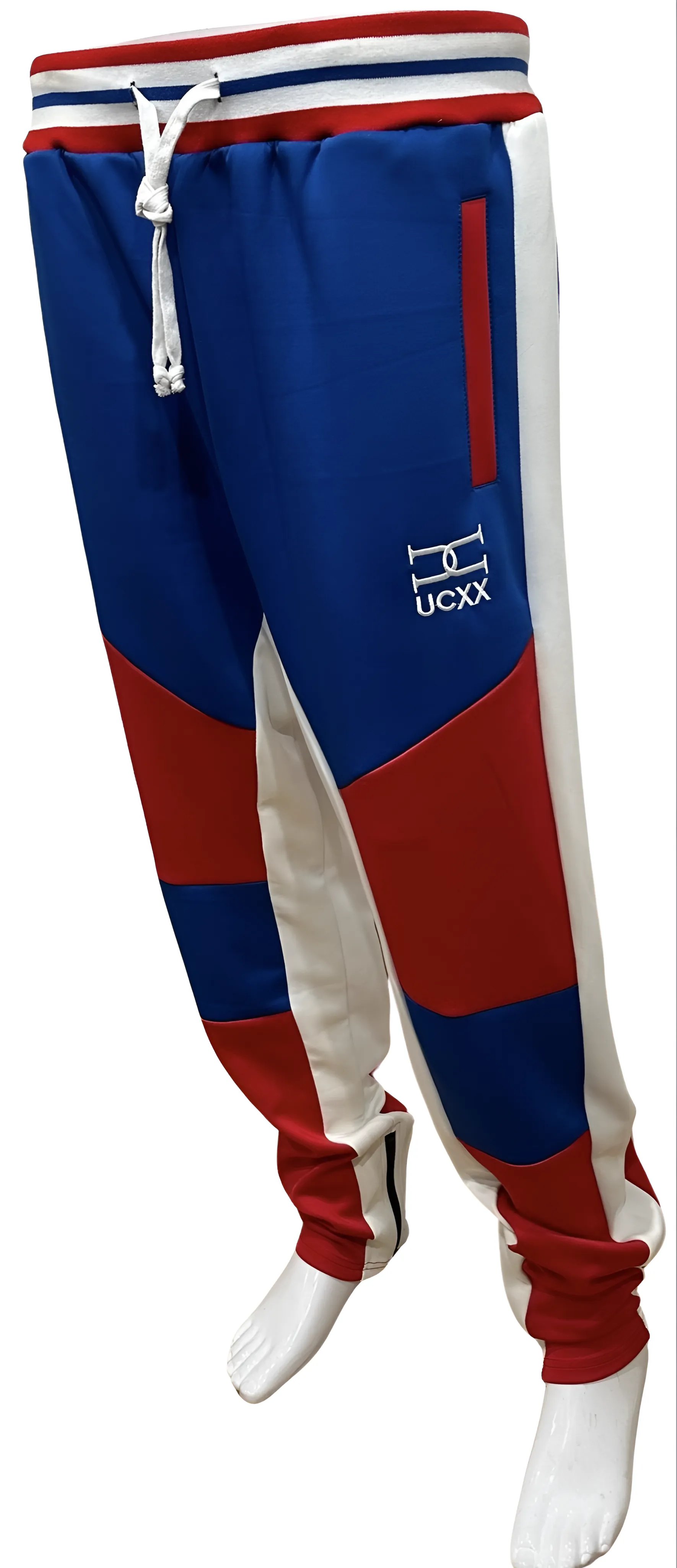 ^UCXX^ (BLUE-RED) TRACK PANTS (ACTIVEWEAR)